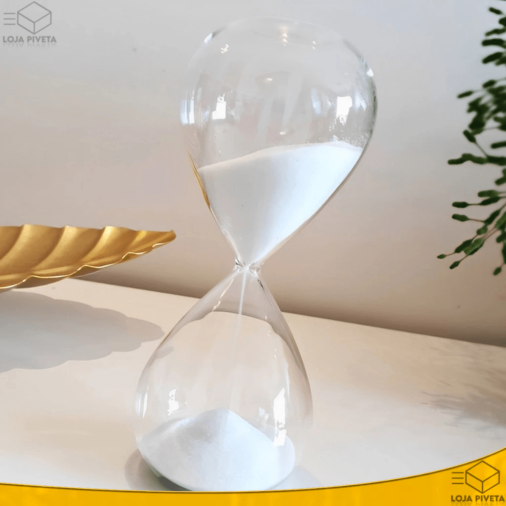 Ampulheta de Vidro 5 Minutos – Peça Decorativa para Escritório ou Estante - Utyl