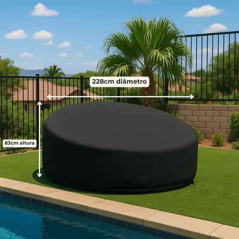 Capa para Sofá Redondo Tipo Daybed – Impermeável, Proteção Contra UV, Poeira e Chuva - Utyl
