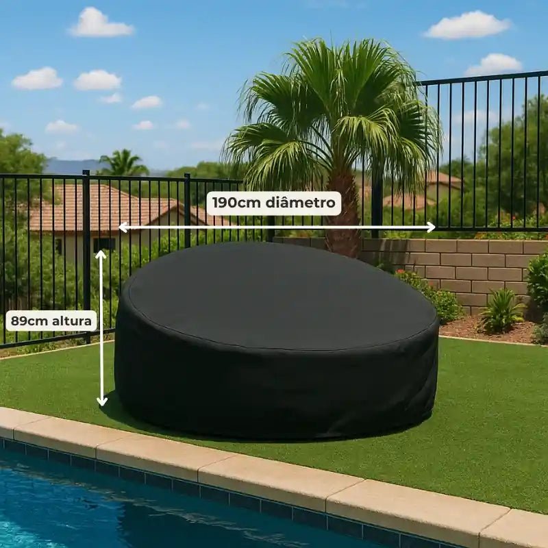 Capa para Sofá Redondo Tipo Daybed – Impermeável, Proteção Contra UV, Poeira e Chuva - Utyl