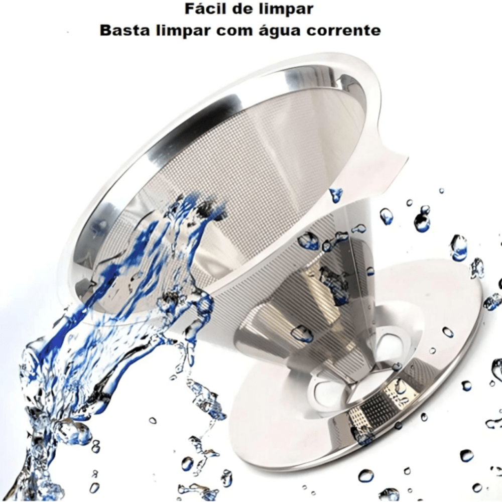 Coador de Café em Aço Inox 102 – Reutilizável, Ecológico e Sem Uso de Papel - Utyl