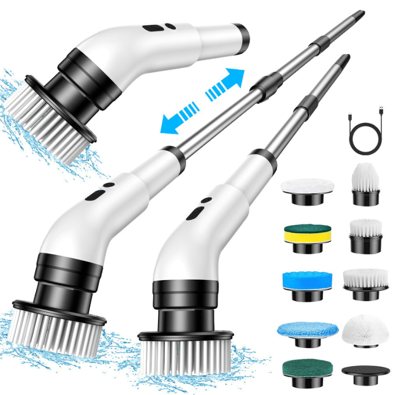 Escova Elétrica de Limpeza 9 em 1 – Recarregável com Cabo Extensor - Utyl