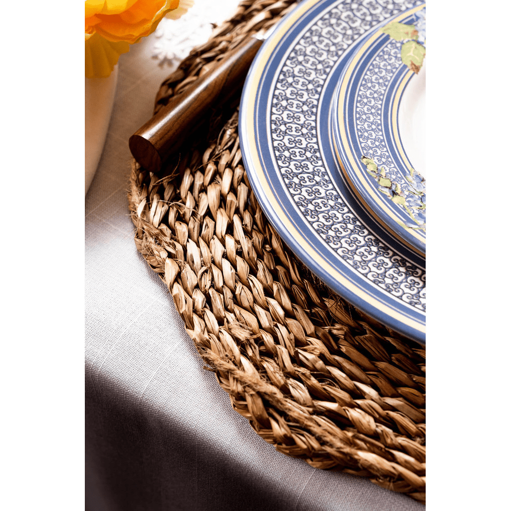 Kit 6 Jogos Americanos Redondos em Seagrass Natural – 38cm - Utyl