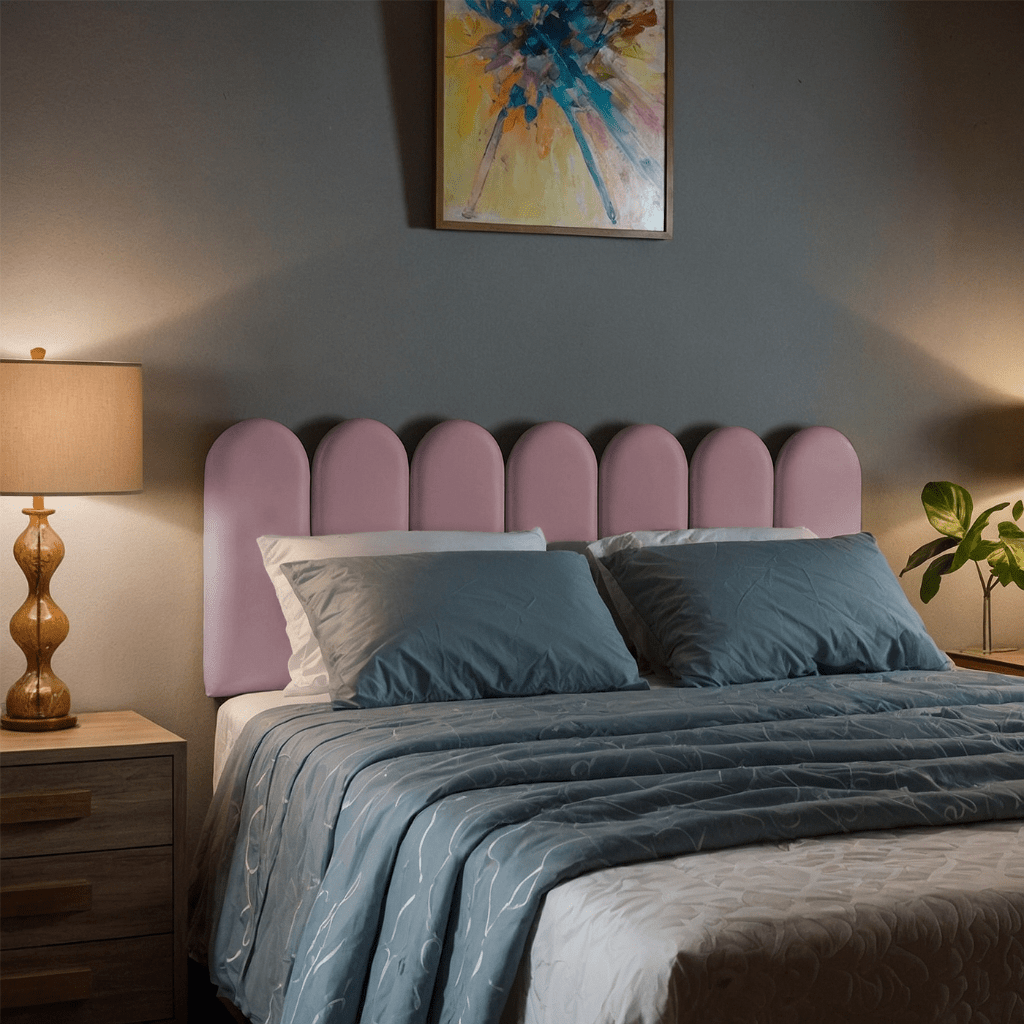 Kit com 7 Cabeceiras Estofadas Modulares em Formato Nuvem para Cama Box Casal 45x20cm - Utyl