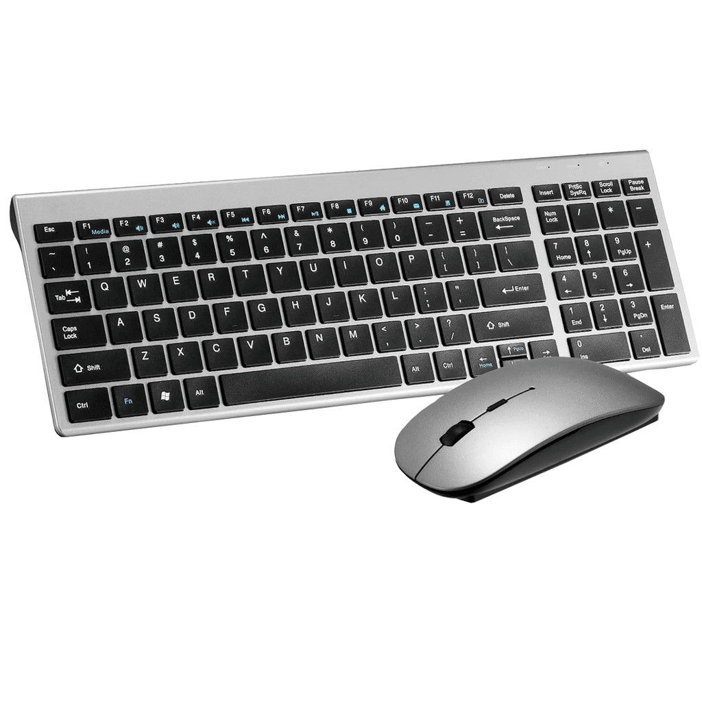 Kit Teclado e Mouse Sem Fio – Recarregável, Ultra - Fino, 2.4G - Utyl