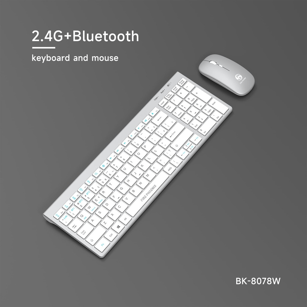 Kit Teclado e Mouse Sem Fio – Recarregável, Ultra - Fino, 2.4G - Utyl