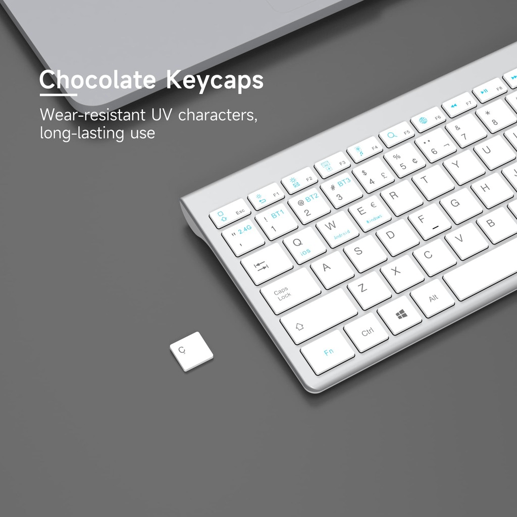 Kit Teclado e Mouse Sem Fio – Recarregável, Ultra - Fino, 2.4G - Utyl