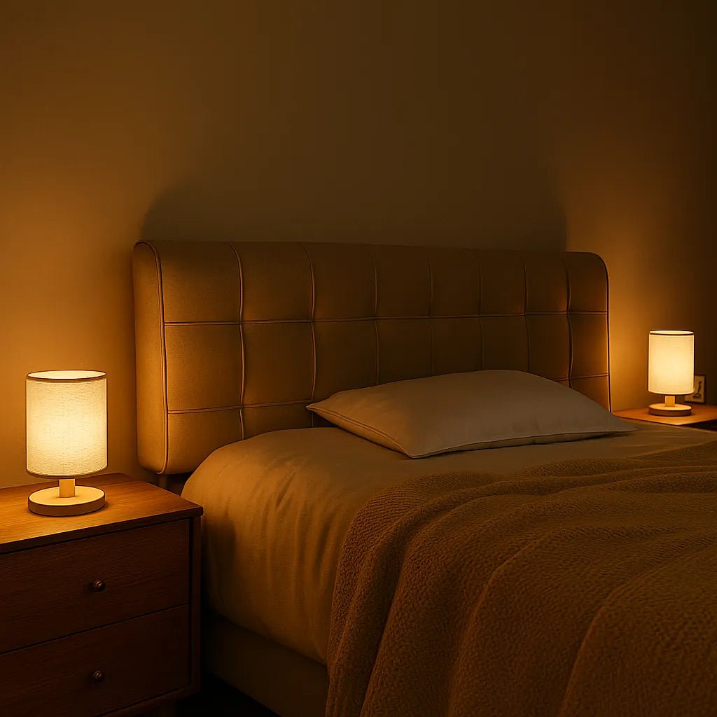 Luminária de Madeira USB com Luz Quente – Estilo Sofisticado para Cabeceira ou Mesa - Utyl