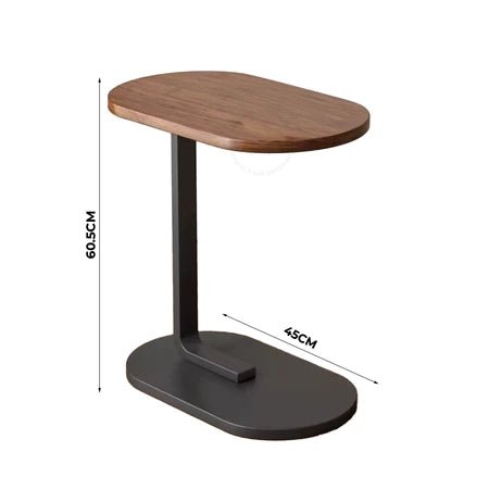 Mesa Lateral Retangular com Base Marrom Café – Tampo Amadeirado 45cm - Utyl