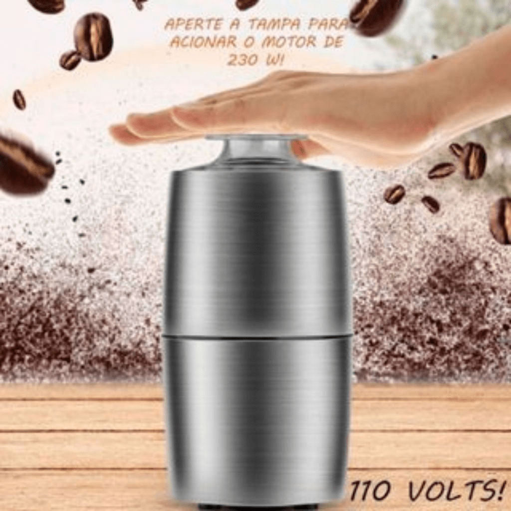 Moedor de Café Elétrico em Aço Inox – 110V, Portátil e Eficiente - Utyl