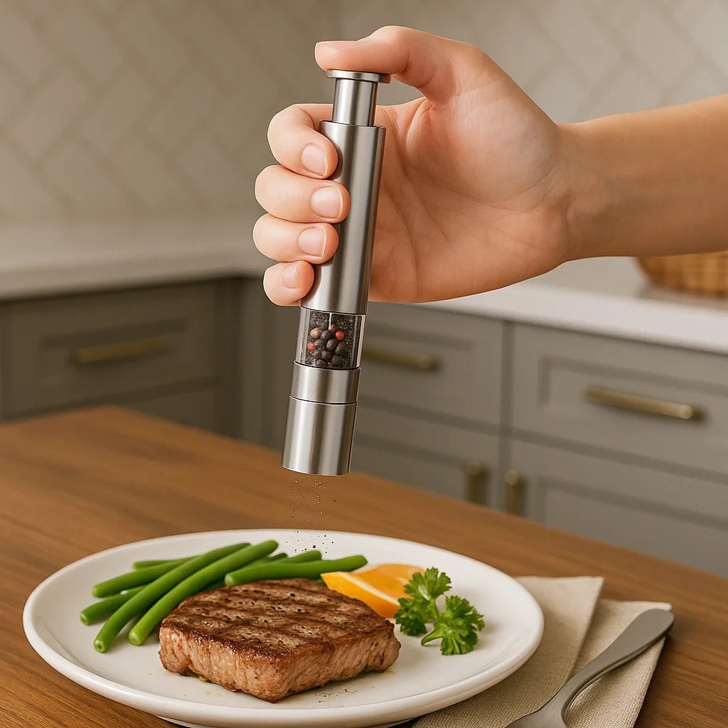Moedor de Sal e Pimenta em Inox Manual - Mini - Utyl