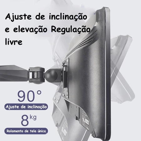 Suporte Duplo Articulado para Monitor e Notebook 13"–27" – Ergonomia e Organização Profissional - Utyl