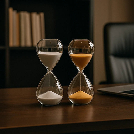 Ampulheta de Vidro 5 Minutos – Peça Decorativa para Escritório ou Estante - Utyl