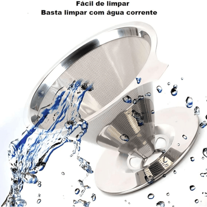 Coador de Café em Aço Inox 102 – Reutilizável, Ecológico e Sem Uso de Papel - Utyl