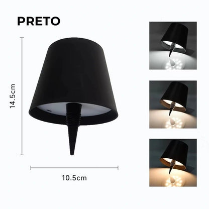 Cúpula LED Recarregável para Garrafas – Toque Inteligente, 3 Cores e Brilho Ajustável - Utyl