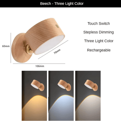 Luminária de Cabeceira Sem Fio com LED e Ímã – Luz para Leitura com Dimmer USB - Utyl