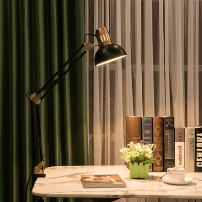 Luminária de Mesa Articulada com Garra – Modelo Pixar Luxo Preto ou Branca com Detalhes Dourado - Utyl