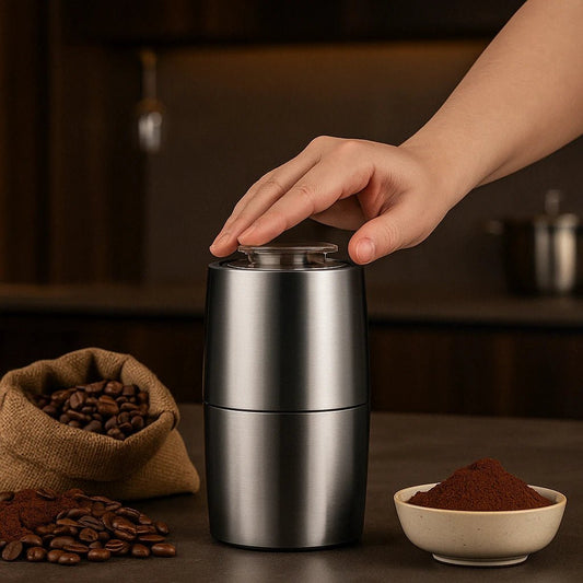 Moedor de Café Elétrico em Aço Inox – 110V, Portátil e Eficiente - Utyl