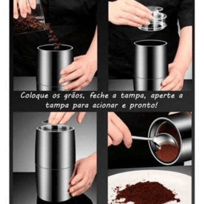Moedor de Café Elétrico em Aço Inox – 110V, Portátil e Eficiente - Utyl