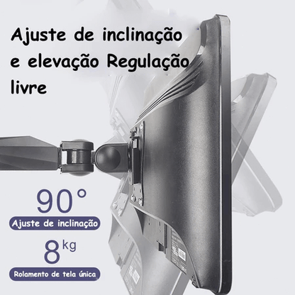 Suporte Duplo Articulado para Monitor e Notebook 13"–27" – Ergonomia e Organização Profissional - Utyl